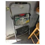 Step Ladder and Wooden Stool Set