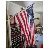 American Flag on Metal Pole