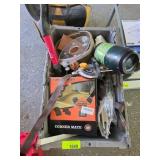 Plastic Bin with Assorted Tools and Supplies