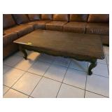 Heavy Solid Wood Coffee Table with Carved Legs