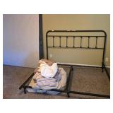 King Bed Frame with Mattress and Bedding