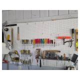 Pegboard-Organized Hand Tool Collection
