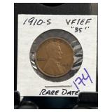 1910-S Lincoln Wheat Cent in VF/EF Condition