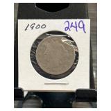 1900 United States Barber Dime in Holder