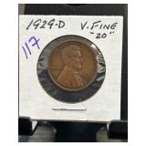 1929-D Lincoln Wheat Cent, Very Fine