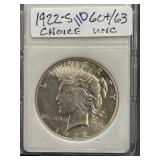 1922-S Peace Silver Dollar in Choice Uncirculated