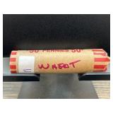 Roll of Wheat Pennies in Paper Wrapper