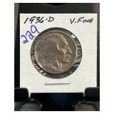 1936-D Buffalo Nickel, Very Fine Condition