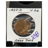 1922-D Lincoln Wheat Cent With Rare Die Variety