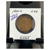 1921-S Lincoln Wheat Cent in Holder