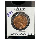 1955-D Lincoln Wheat Cent MS66 Red BU