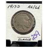 1917-D Buffalo Nickel in Scarce Condition