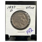 1937-D Buffalo Nickel in Very Fine Condition