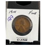 1914 Lincoln Wheat Cent in Fine Condition