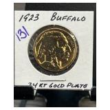 1923 Buffalo Nickel 24kt Gold-Plated