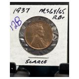 1937 Lincoln Wheat Cent in Protective Holder