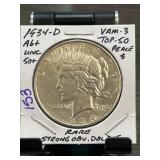 1934-D Peace Dollar VAM-3 Top 50 Coin