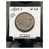 1924-S Buffalo Nickel Coin in Holder
