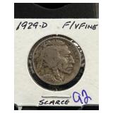 1929-D Buffalo Nickel in Fine/Very Fine Condition