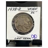 1938-D Buffalo Nickel in VF Condition