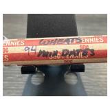 Roll of 94 Wheat Pennies, Mixed Dates