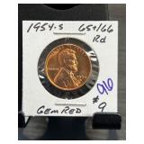 1954-S Lincoln Wheat Cent Gem Red