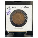 1929-S Lincoln Wheat Cent in Very Fine Condition