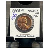 1958-D Lincoln Wheat Cent MS65/66 RB