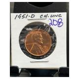 1951-D Lincoln Wheat Cent in Uncirculated Conditio