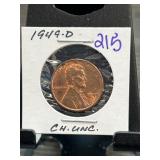 1949-D Lincoln Wheat Cent in Choice Uncirculated C