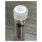 Tube of 1943 PDS Steel Cents
