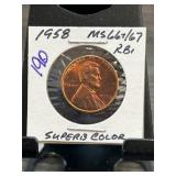 1958 Lincoln Cent in MS66/67 Condition