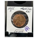 1955-S Lincoln Wheat Cent in Mint State