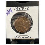 1953-S Lincoln Wheat Cent in CH. UNC. Condition