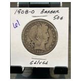 1908-O Barber Half Dollar Coin