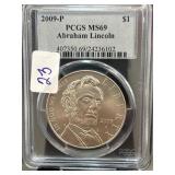 2009-P Abraham Lincoln $1 Coin PCGS MS69