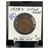 1928-S Lincoln Wheat Cent in Very Fine Condition