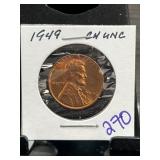 1949 Lincoln Wheat Cent in CH UNC Condition
