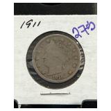 1911 Liberty Head V Nickel Coin
