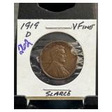 1919-D Lincoln Wheat Cent in Very Fine Condition
