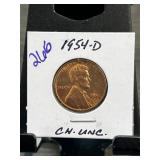 1954-D Lincoln Wheat Penny, Ch. Unc.