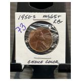 1950s MS65+ RB Lincoln Wheat Penny