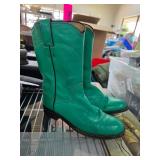 Justin Brand Green Leather Cowboy Boots