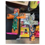 Colorful Painted Ceramic Crosses from Mexico