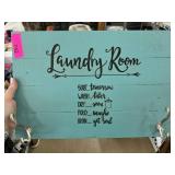 Decorative Wooden Laundry Room Sign