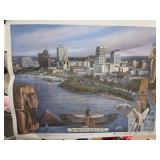 Signed Egyptian Memphis-Themed Illustration Print