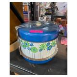 Metal Food Carrier with Floral Design