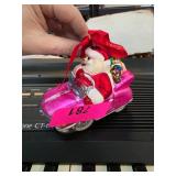 Lenox Santa Claus Ornament in Pink Car