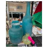 Blue and Yellow Glass Vases
