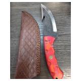 Custom Knife with Handle and Leather Sheath